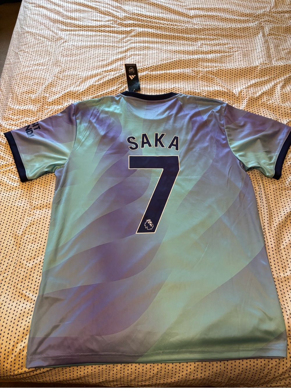 adidas Saka #7 Gradient Teal Purple Men's Soccer Jersey